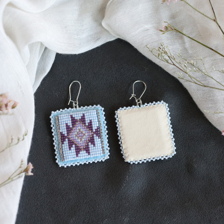 Beth Rose Designs Powder Blue Loomed Earrings