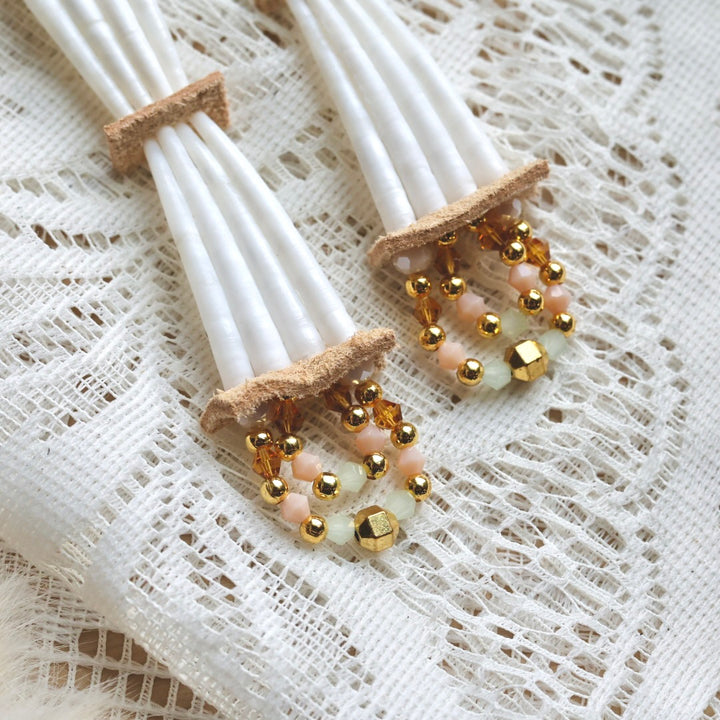 Prairie Sage Beadwork Gold & Dentalium Set