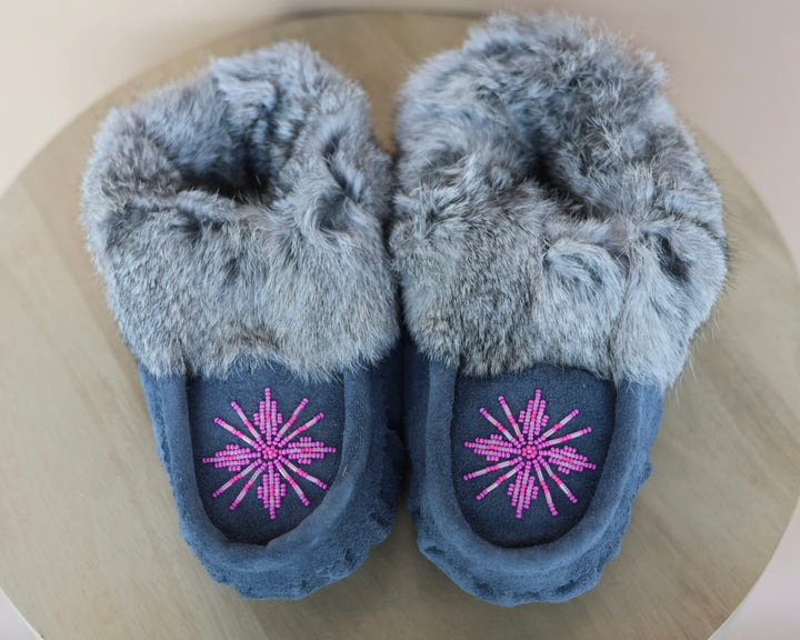 Ironstar Co. Charcoal Grey Moccasins With Snowflake Detail