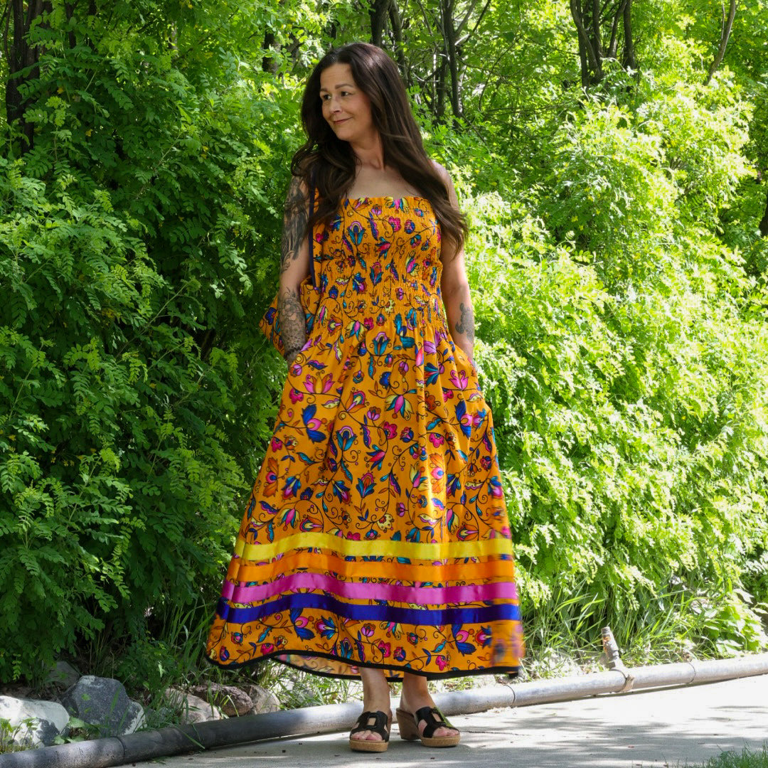 Phoenyx Designs Apricot Floral Ribbon Sundress