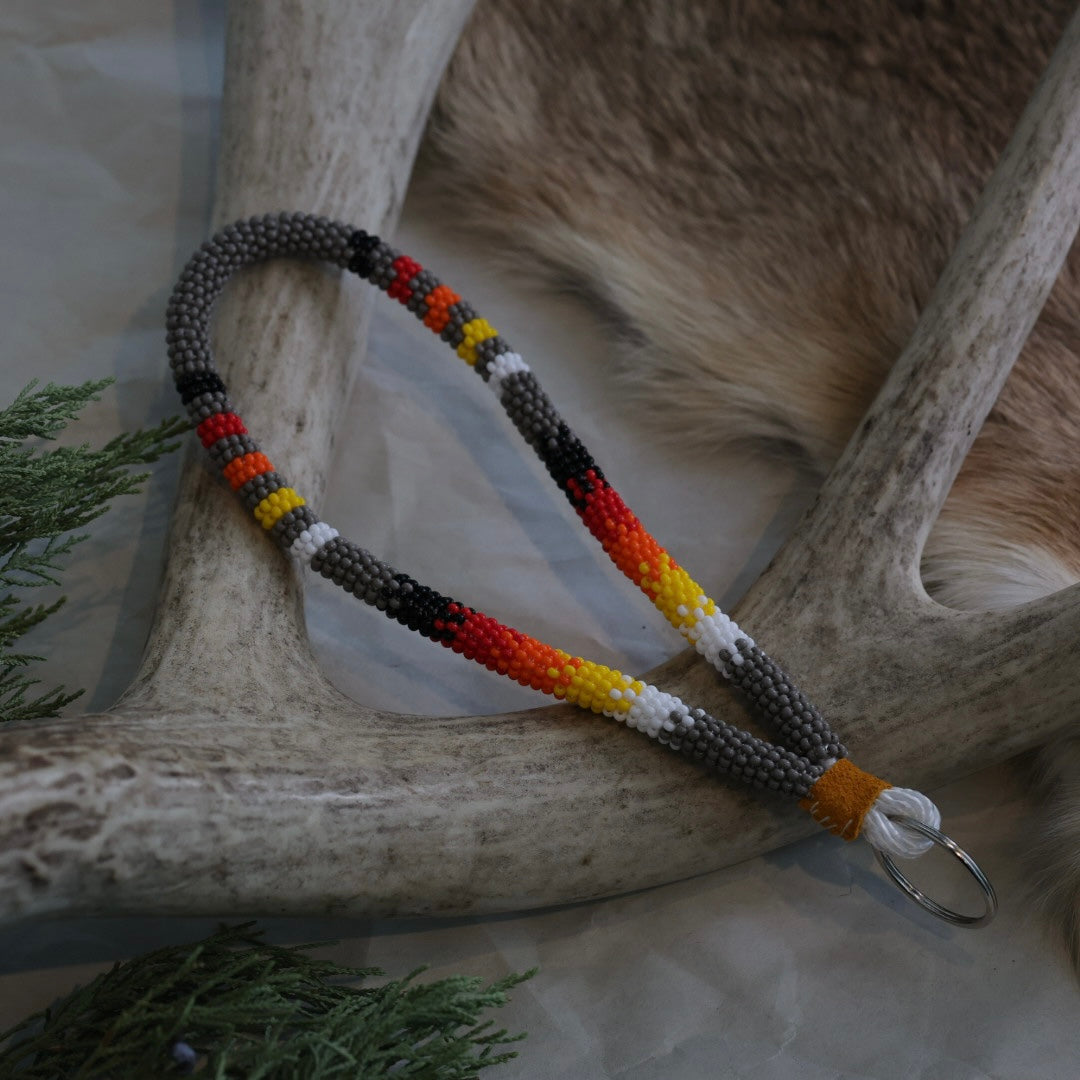 Keegan W. Fire Beaded Wrist Lanyard
