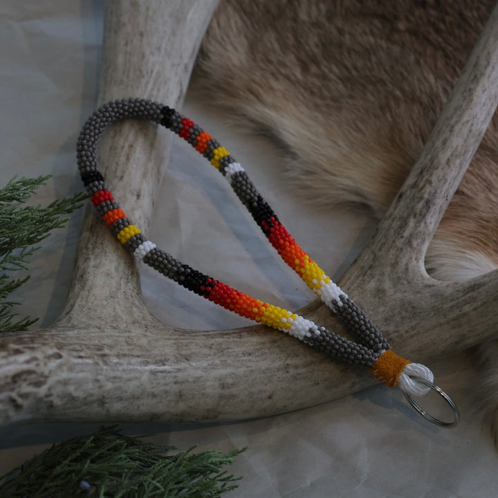 Keegan W. Fire Beaded Wrist Lanyard