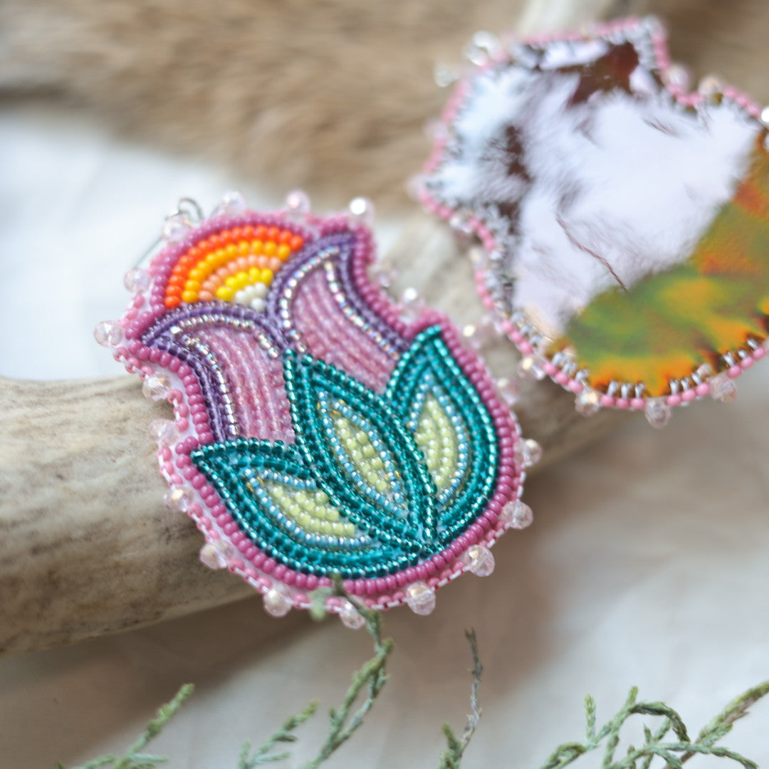Keegan W. Tulip Beaded Earrings