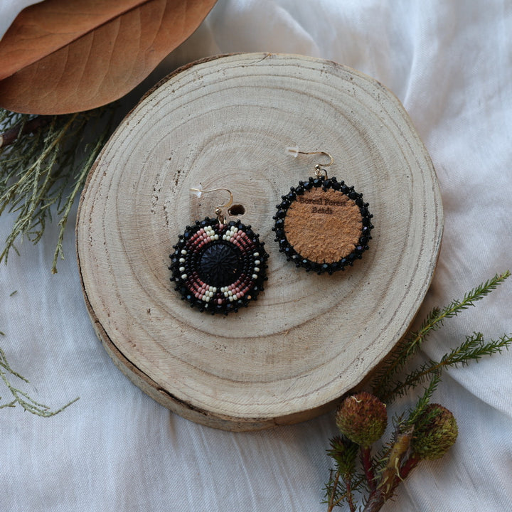 Boreal Forest Beads Beaded Round Earrings