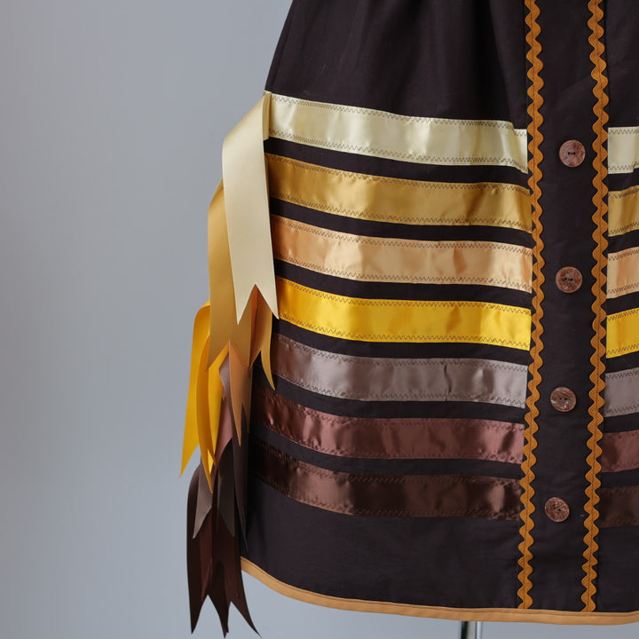 Vi's CREE-ations Brown Button Panel Ribbon Skirt