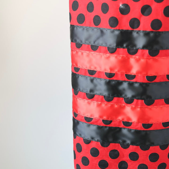 Carol B. Red & Black Poka Dot Ribbon Skirt