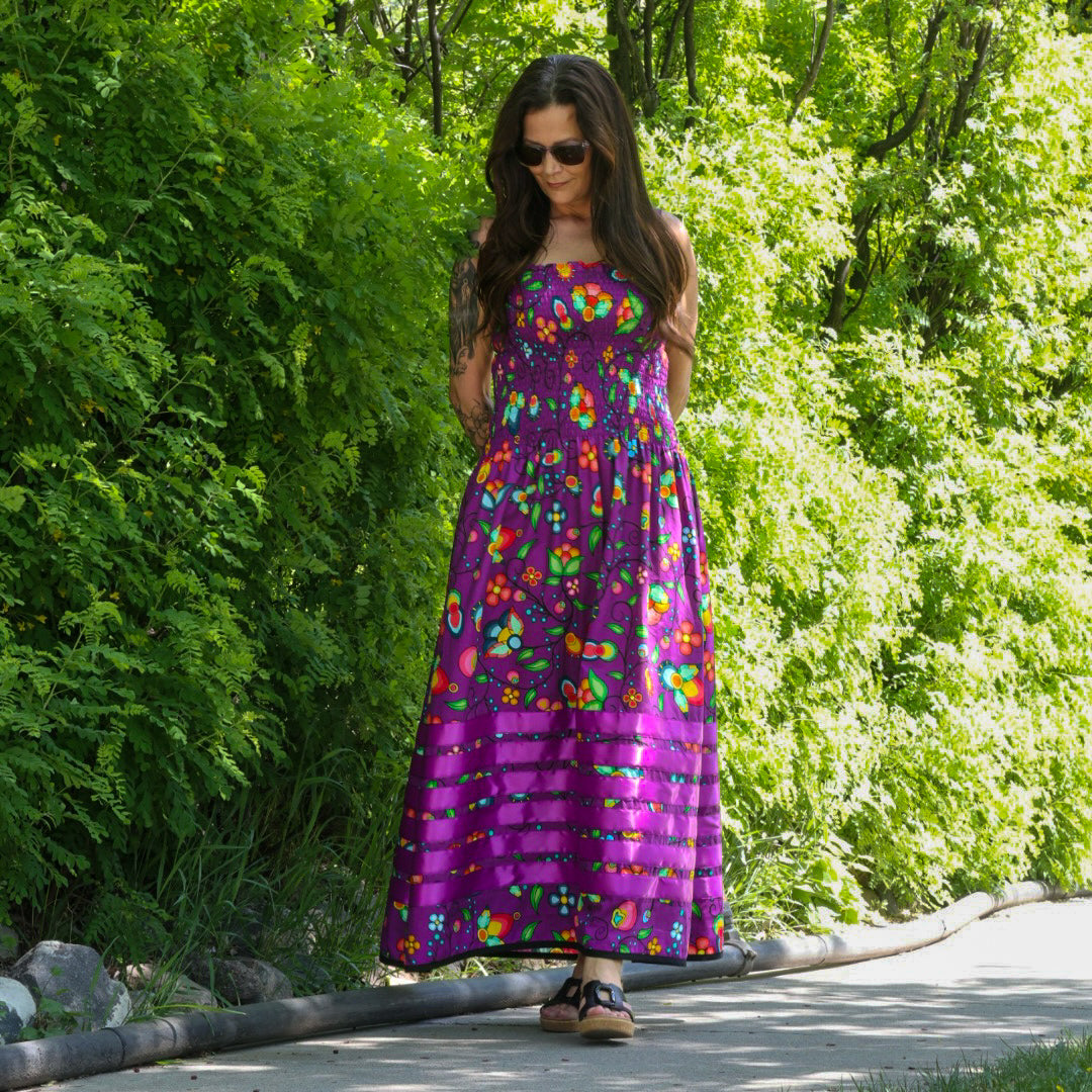 Phoenyx Designs Purple Floral Ribbon Sundress