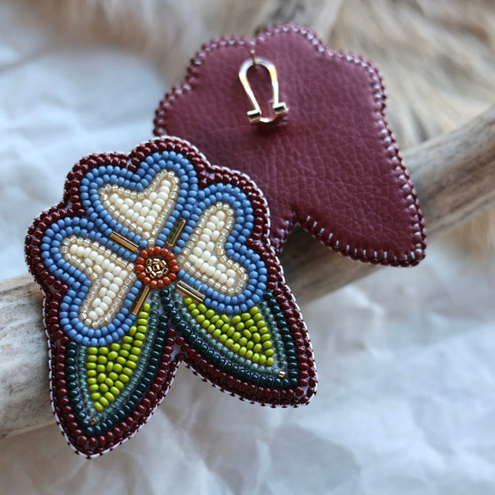 Keegan W. Moody Three Petal Floral Beaded Earrings