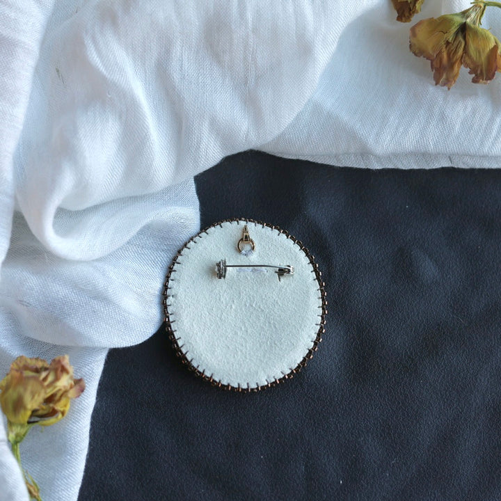 Beth Rose Designs Dark Bronze Beaded Elk Tooth Hybrid Brooch