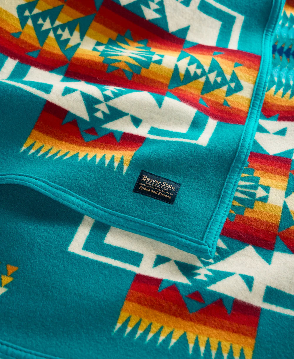 Pendleton Bright Turquoise Chief Joseph Jacquard Blanket