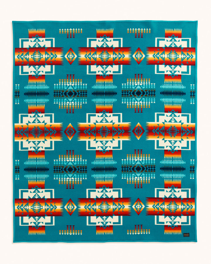 Pendleton Bright Turquoise Chief Joseph Jacquard Blanket