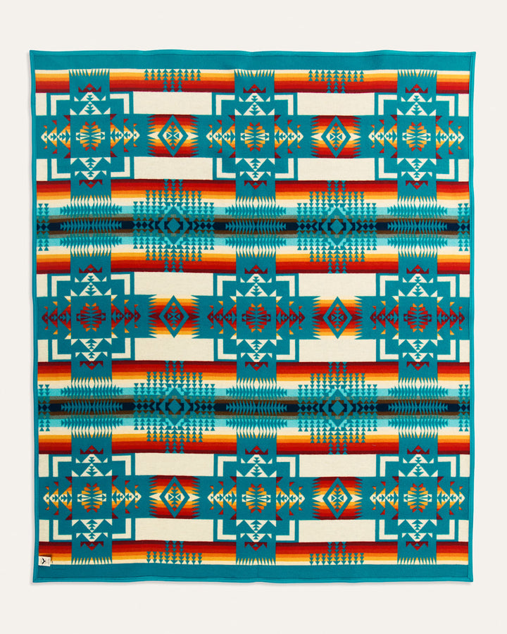 Pendleton Bright Turquoise Chief Joseph Jacquard Blanket