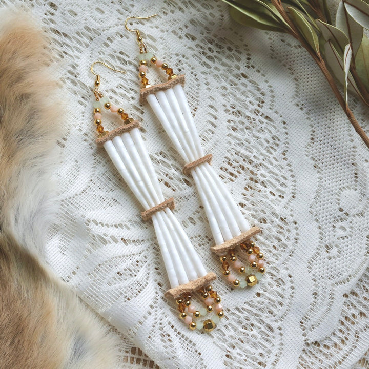 Prairie Sage Beadwork Gold & Dentalium Set