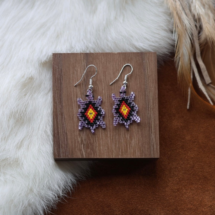 Dorothy B. Mini Peyote Turtle Earrings