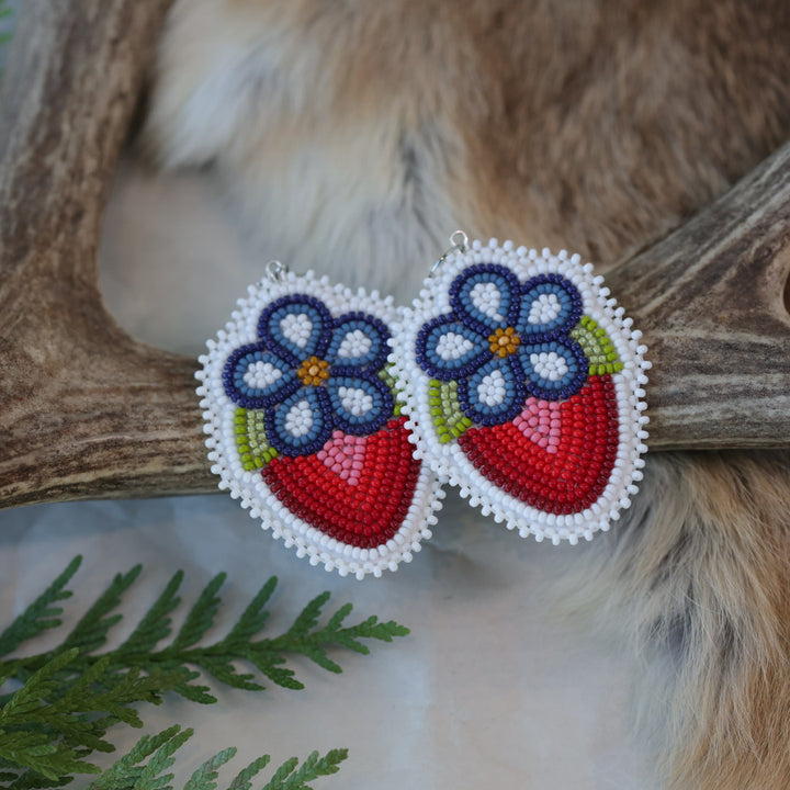Keegan W. Blooming Strawberry Beaded Earrings