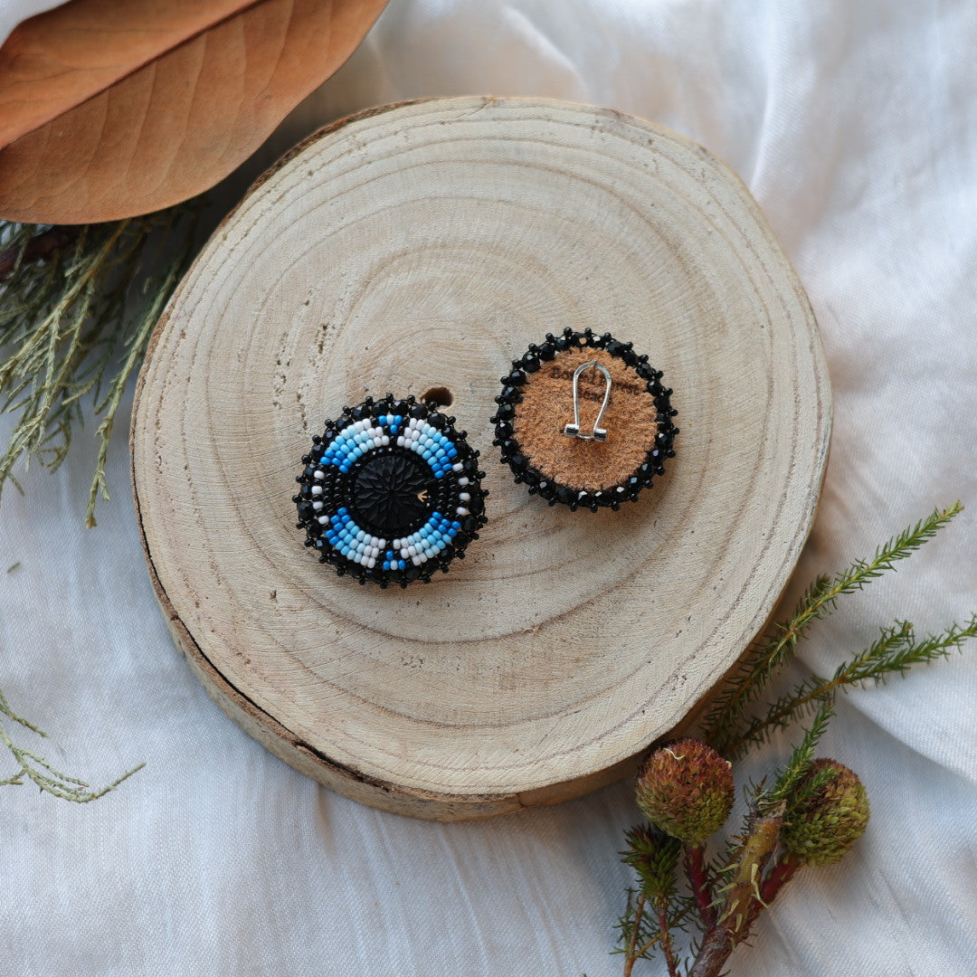 Boreal Forest Beads Beaded Round Earrings