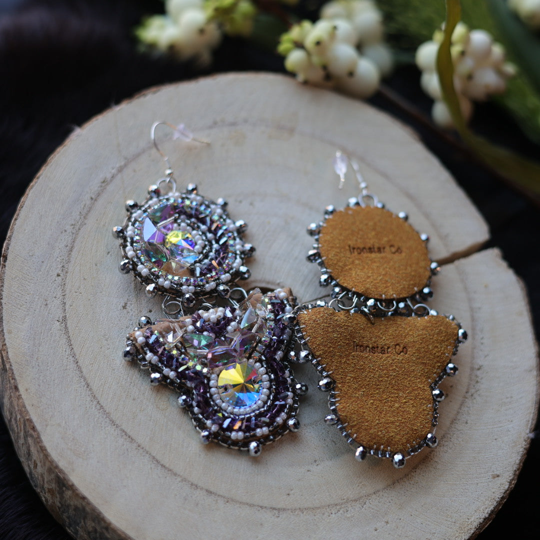 Ironstar Co. Geo Crystal Hook Beaded Earrings