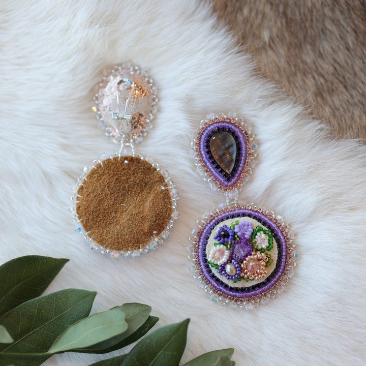 Pieces of Work by Mercedes Tiered Floral Beaded Earrings
