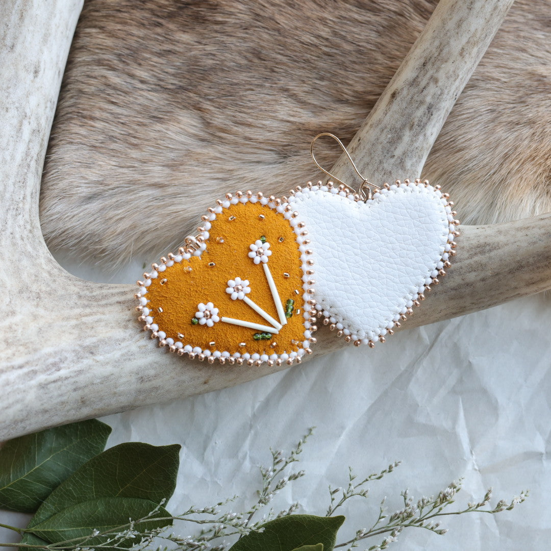 Keegan W. Hide Heart Earrings