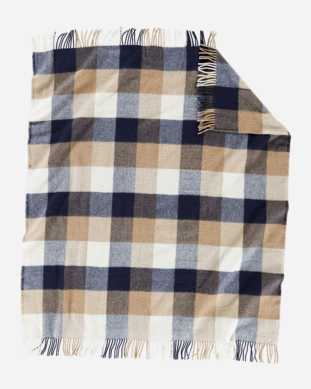 Pendleton Navy Eco-Wise Wool Fringed Throw