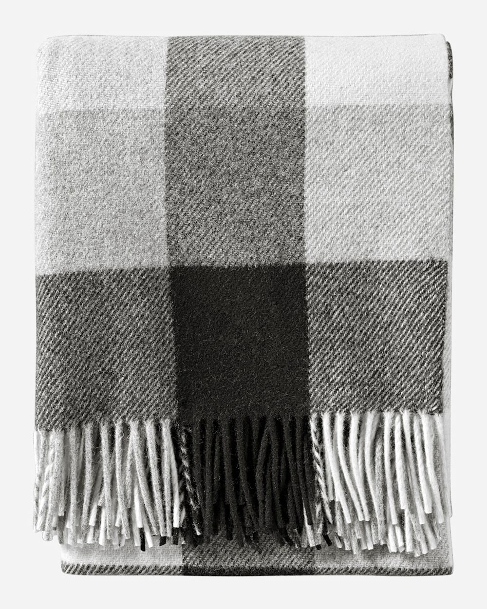 Pendleton Black & Ivory Eco-Wise Wool Fringed Throw