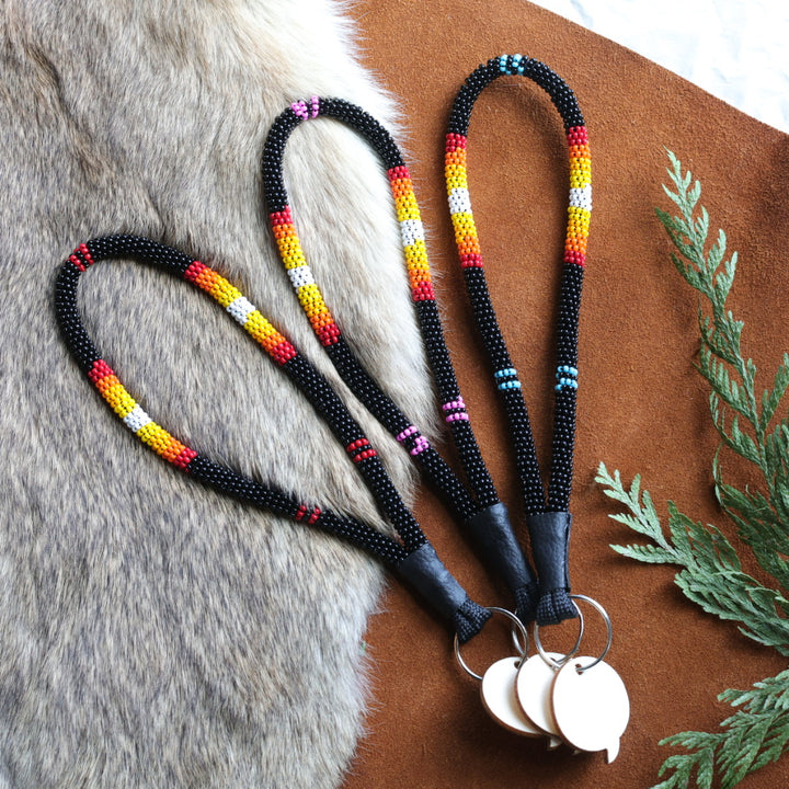 Unique Beadz Fire Beaded Wrist Lanyards