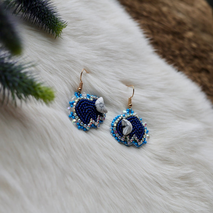 Mercedes G. Mini Bison Beaded Earrings