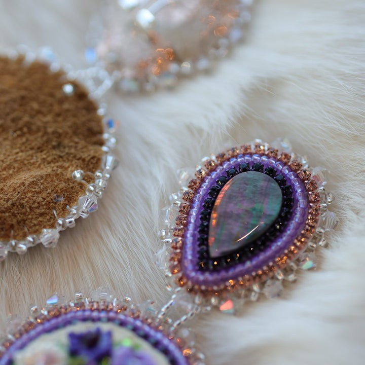 Pieces of Work by Mercedes Tiered Floral Beaded Earrings