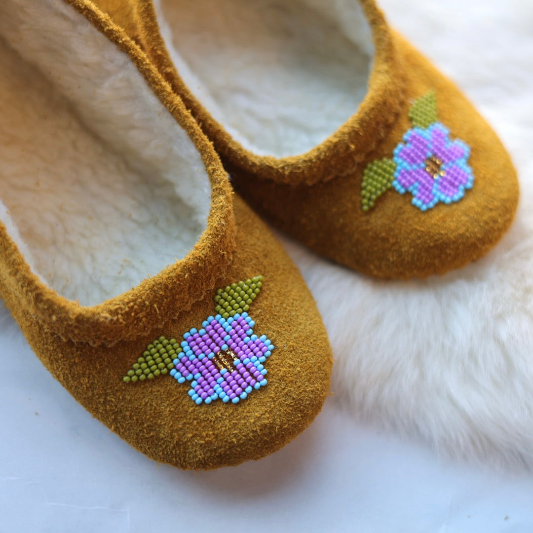 T. Sullivan Youth Purple Flower Ballerina Slipper