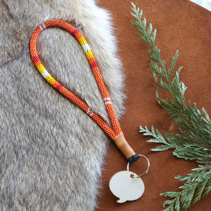 Unique Beadz Fire Beaded Wrist Lanyards