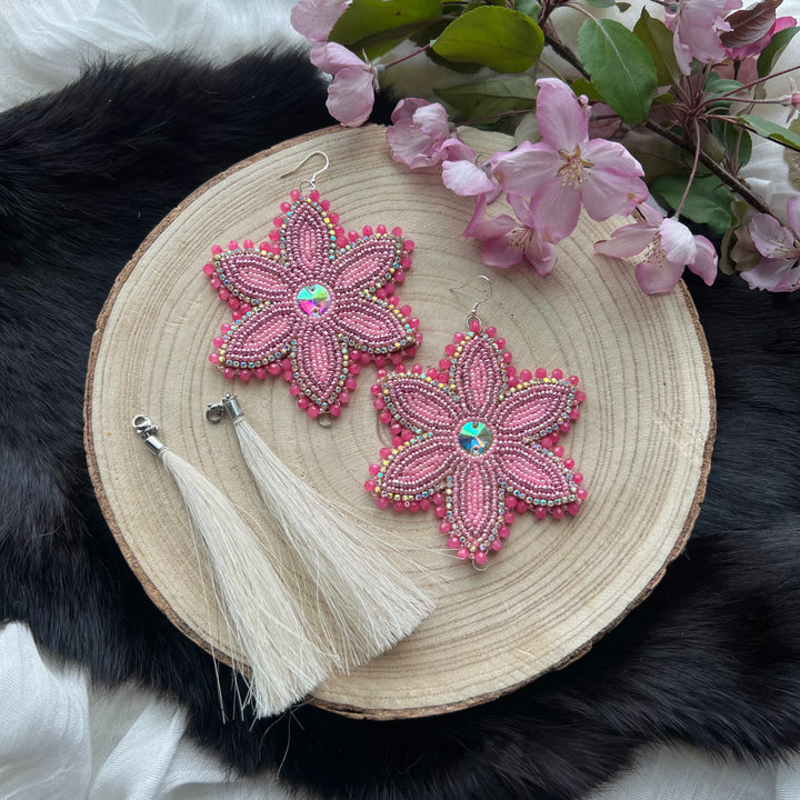 Ironstar Co. 6 Petal Floral Convertible Beaded Earrings