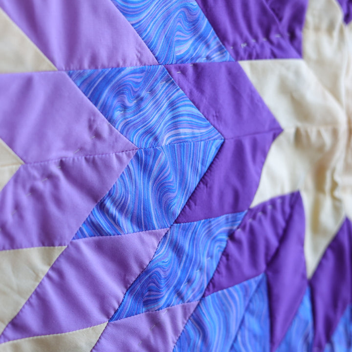 Kishey A. Purple Floral Star Blanket
