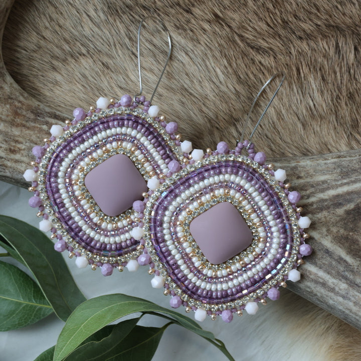 Keegan W. Beaded Diamond Shaped Earrings