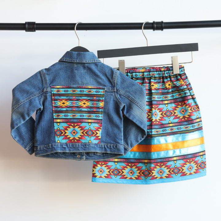 Vi's CREE-ations Turquoise Geometric Toddler Ribbon Set