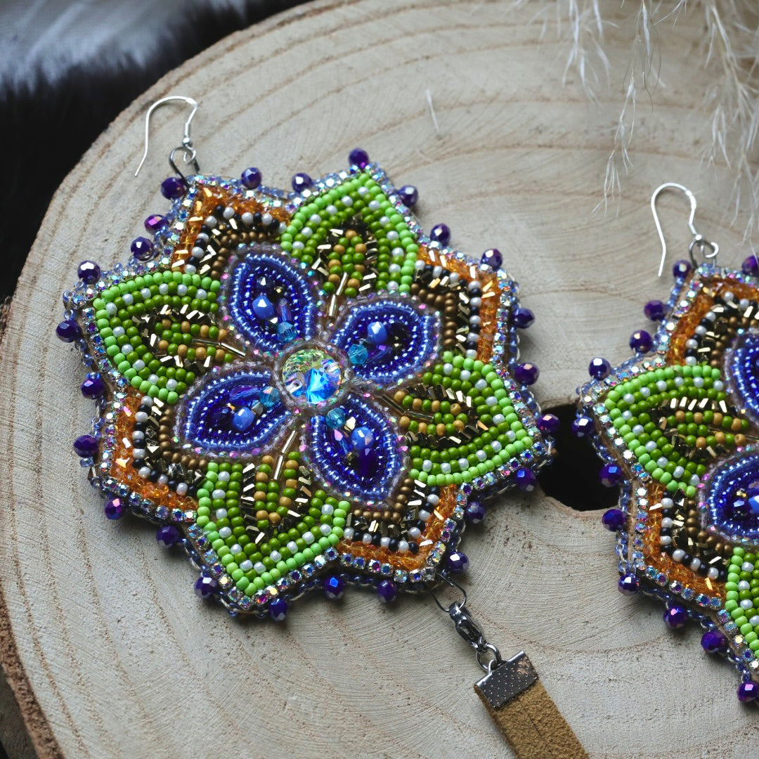 Ironstar Co. Crystal Bloom Premium Convertible Beaded Earrings