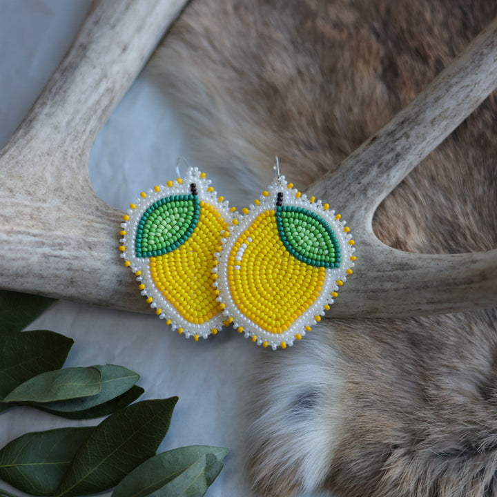 Keegan W. Beaded Lemon Earrings