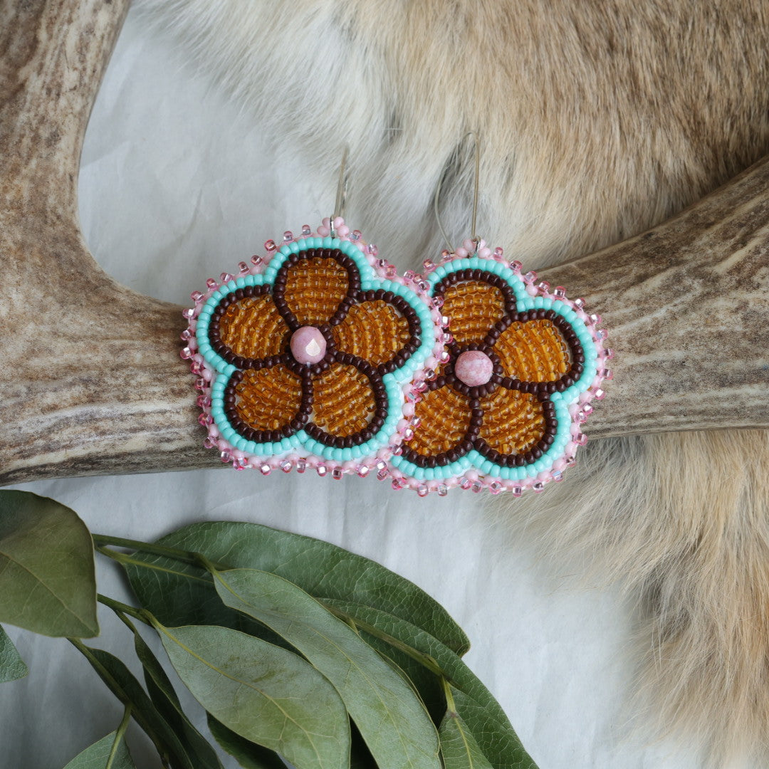 Keegan W. Beaded Small Floral Earrings