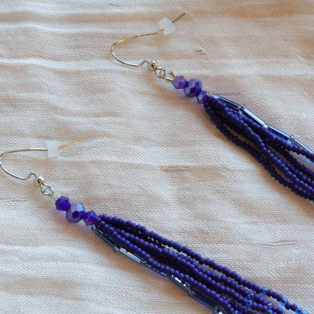 Dee Iyapes 6-Strand Simple Fringe Earrings