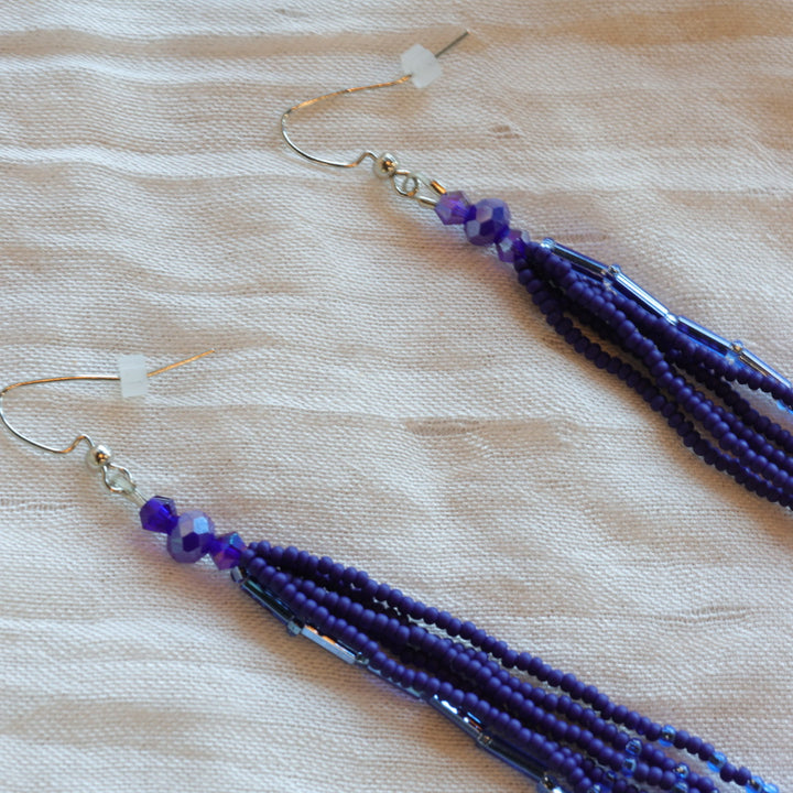 Dee Iyapes 6-Strand Simple Fringe Earrings