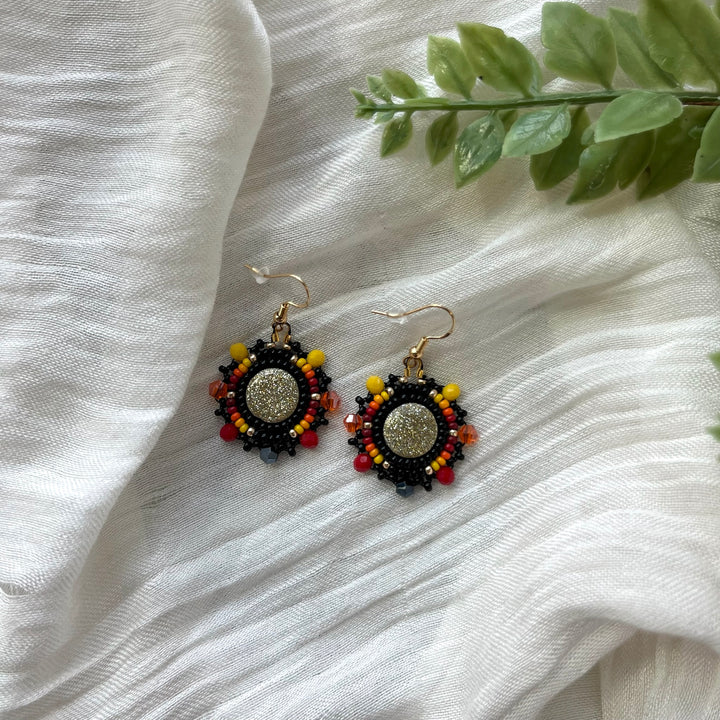 Prairie Beads Fire Colour Beaded Earrings