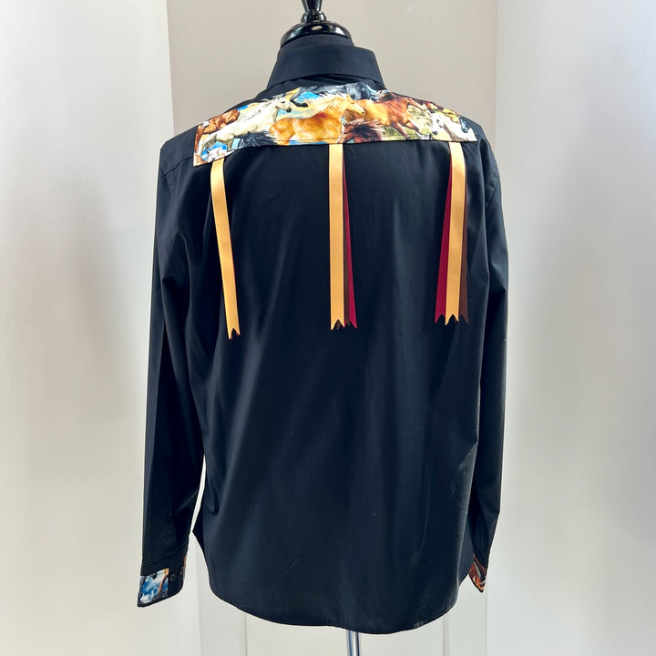 Vi's CREE-ations Horses Men's Ribbon Shirt