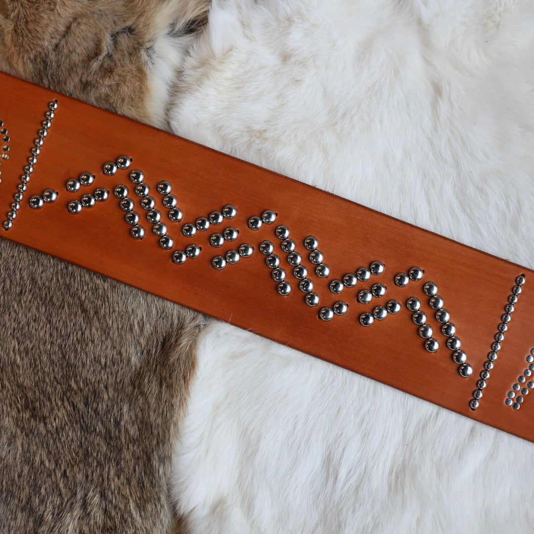 Iskotew Pahkekin 42" Bison Brown Leather Belt