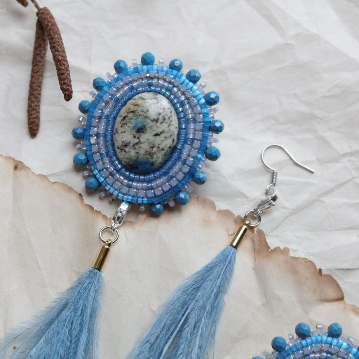 TLee Beads Convertible K2 Jasper Beaded Earrings