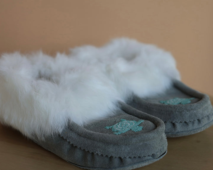 Ironstar Co. Grey Moccasins With Turtle Detail