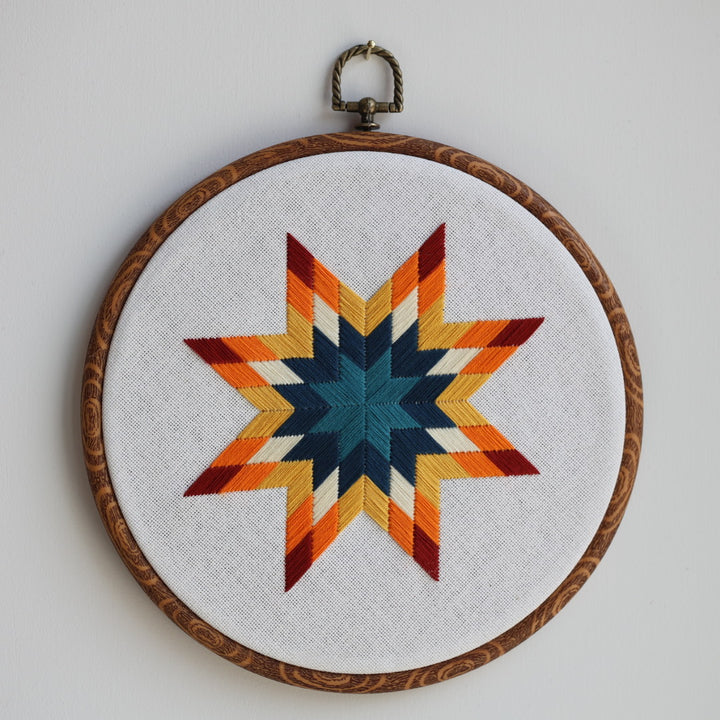 Janene A. Summer Themed Lone Star Quilt Embroidery Hoops