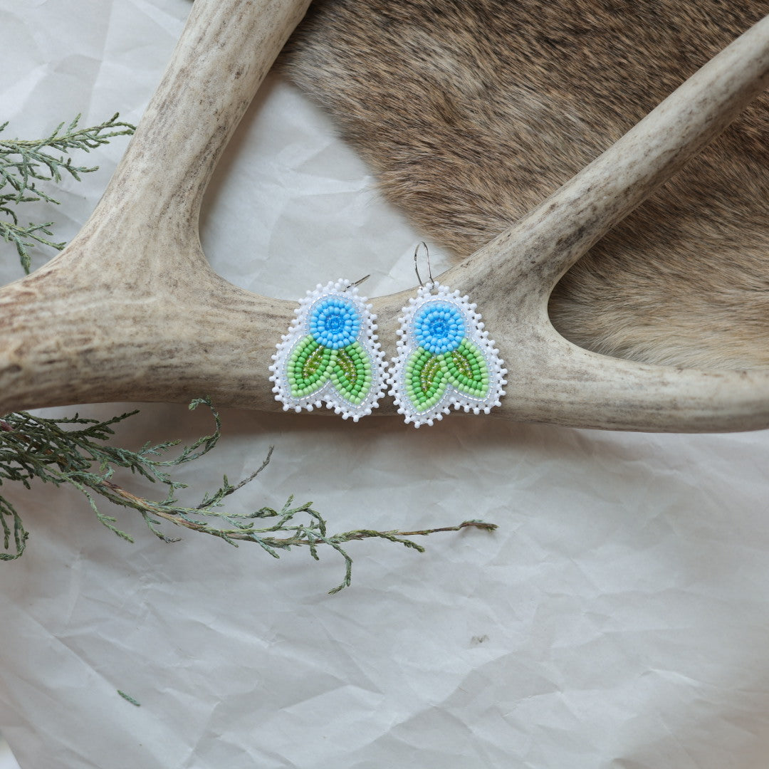 Keegan W. Beaded Saskatoon Berry Earrings