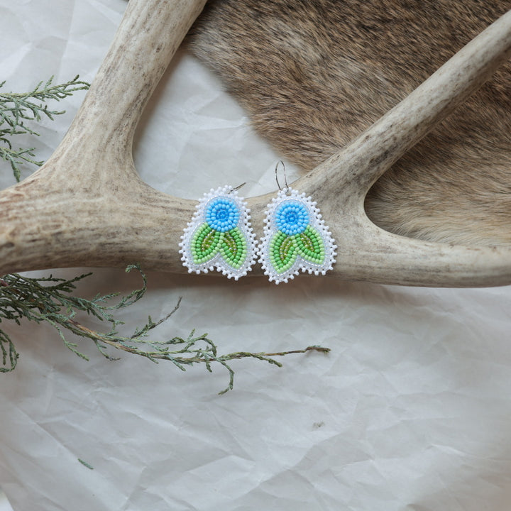 Keegan W. Beaded Saskatoon Berry Earrings