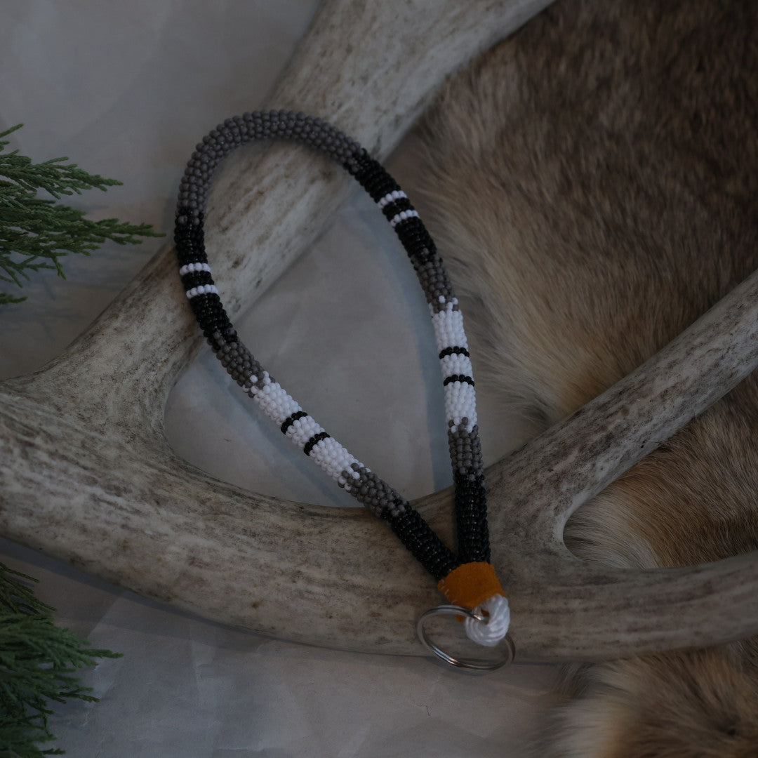 Keegan W. Striped Beaded Wrist Lanyard