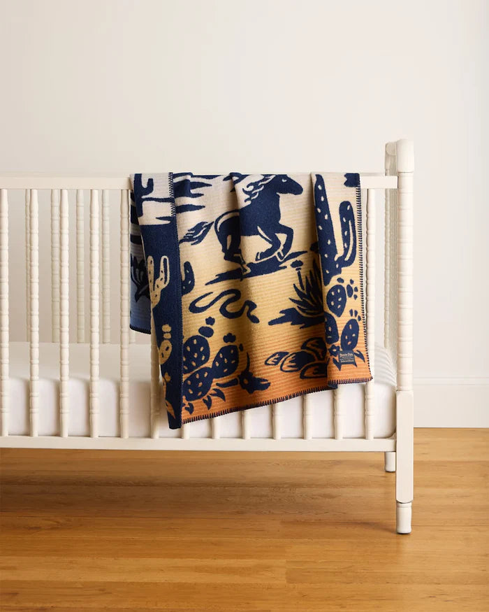 Pendleton Desert Dream Blue and Gold Multi Crib Blanket