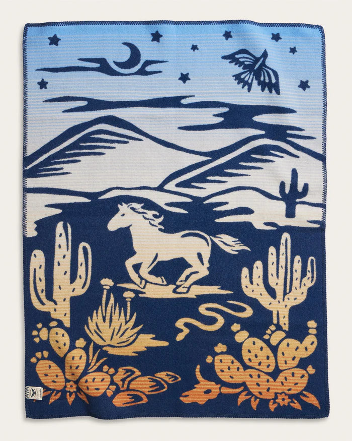 Pendleton Desert Dream Blue and Gold Multi Crib Blanket